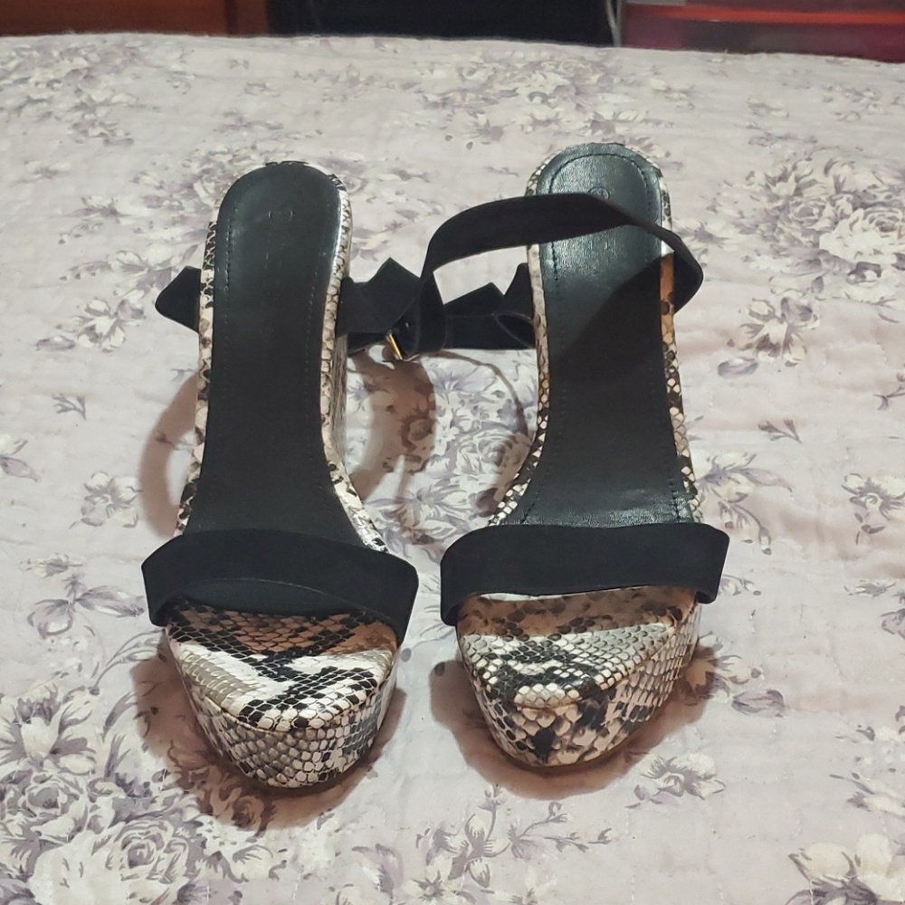 New snake print wedges